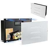 Hidden In Wall Safe - Electronic Hidden Wall Safe for Home and Office, Fits Between 16 Inch Studs, with Magnetic Vent Cover and Digital Keypad to Secure Cash, Jewelry, Documents