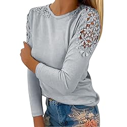 iPOGP Lace Crochet Shirts Flowy Oversized Tshirts