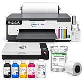 Carbcolords A4 DTF Printer with Oven Starter Bundle, White Ink Mixing System, Roll Feeder, Ink, Film and Powder for T-Shirt Printing