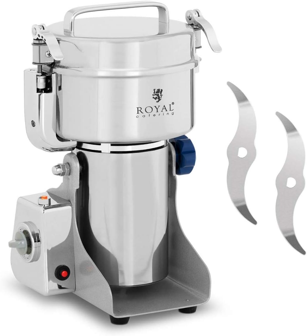 Royal Catering Moulin A Epices Poivre Cafe Multi Usage Electrique Professionnel Rcmz 800 Capacite 800 G Moteur 2 400 W 25 000 Tr Min Minuterie 0 5