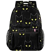 YPPAHHHH Black Cat Backpacks for Girls Kids Boys, Black Funny Cat Lightweight School Bags Travel Backpack College Student Bookbag Casual Hiking Daypack Laptop Backpack