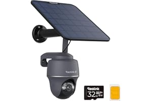 REOLINK 4G LTE Cellular Security Camera, 4K No WiFi Solar Powered Camera, Pan Tilt 360° Live View, Smart Detection, Color Nig