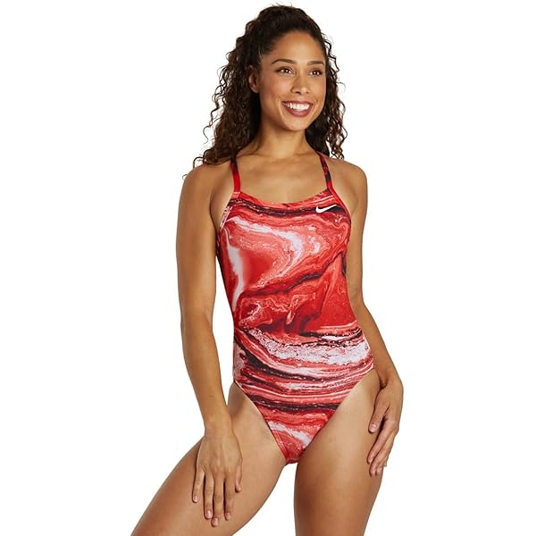 nike red swimming costume