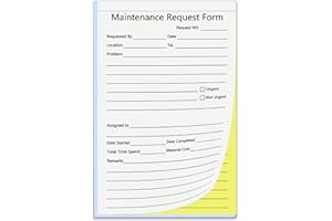 XUEJITECH 50 Sets Maintenance Request Forms, 5-1/2" x 8-1/2" Maintenance Request Slips, 1 Pack 2 Part Carbonless Repair Reque