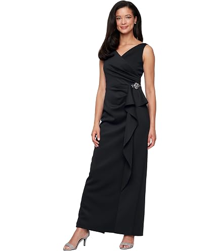 Amazon.com: Alex Evenings Women's Sleeveless V-Neck Long A-line