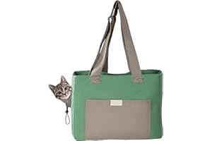 Fhiny Cat Purse Carrier, Small Dog Carrier Tote Breathable Pet Carrier Bag Soft Sided Adjustable & Foldable Kitten Travel Bag for Cats Kittens Rabbits Small Dogs Shopping Travel