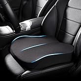 ZHUANXUA Adult Car Booster Seat Cushion, Car Seat Driver Height Boost Mat Memory Foam Car Seat Cushions Pad Improve Driving View Non-Slip 3D Office Chair Cushion Pressure Relief (Black)