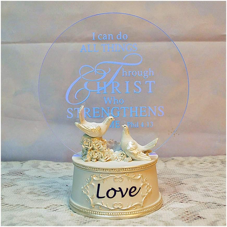 MARYYUN Nativity Set, Christ Bible Night Light Resin Decoration, Religious Decoration Statue Decor, Christian Gift