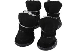 GABEFISH Small Dog Winter Booties, Cold Weahter Dog Shoes for Small Dogs, Boots for Cats, Yorkie, Chihuahua Cozy Boots Black Size 3