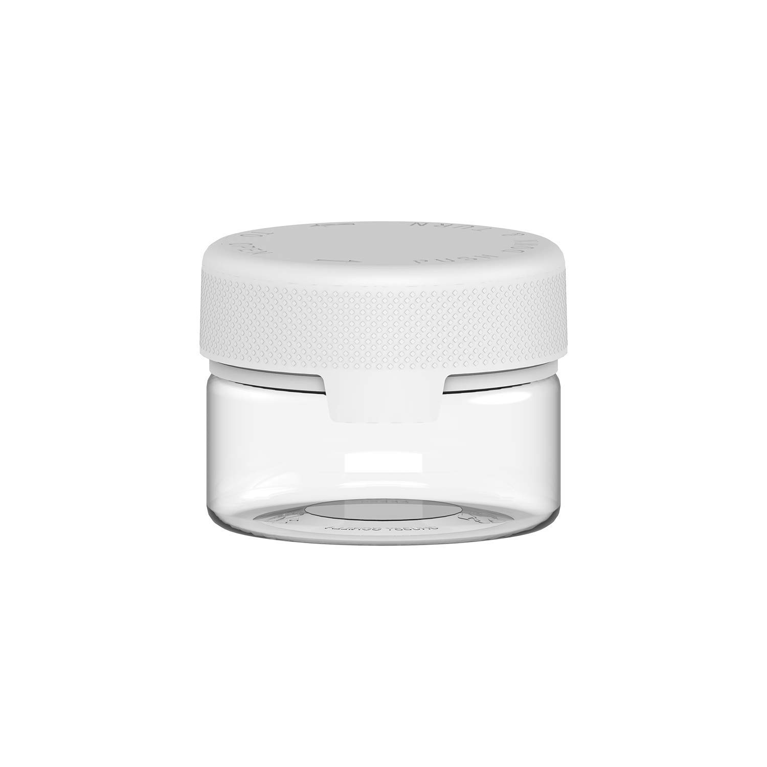 Copackr Chubby Gorilla 4 x 7,5ozxl / 220ml Aviator PET Plastic Container for Dry Goods, Powder and Medicines with Child Safe Caps -Containers Clear/White Cap