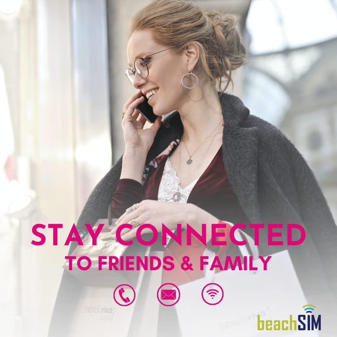 BeachSIM Prepaid USA SIM Karte 15 Tage. Unbegrenztes 5G-Datenvolumen, Anrufe und SMS. T-Mobile-Netz. Einfaches Aufladen. Schnelle Aktivierung. Kompatibel mit iOS und Android. 3