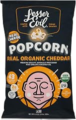 LESSEREVIL Organic Real Cheddar Popcorn, 4.6 OZ