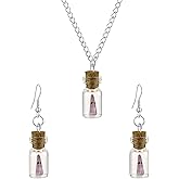 Vavhoo Ghost Earrings Necklace Adopt A Ghost In Vial Bottle Earrings Necklace Glow In Dark Cute Spooky Halloween Jewelry Set for Women and Men
