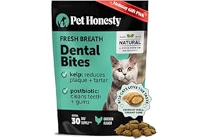 PET HONESTY Fresh Breath Dental Bites for Cats – Crunchy & Creamy Cat Dental Treats for Fresh Breath, Tartar & Plaque Control – Dual-Texture Cat Oral Care Bites for Bright Teeth & Healthy Gums – 30 Day Supply