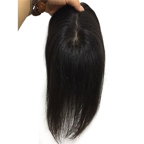 Remeehi Human Hair Silk Base Crown Toppers Straight Hair Top Piece