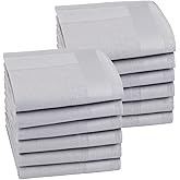 HOULIFE Men's Cotton Handkerchiefs, Solid Color 60S Soft Cotton Hankies for Men Women 6/12PCS 15.7"×15.7"
