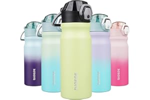 BJPKPK Insulated Water Bottle 18oz Stainless Steel Water Bottles With Straw And Carry Handle Double Wall Metal Thermos,Macaron Green