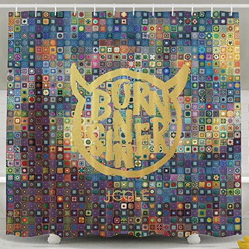 Memoy Jcole Born Logo Sinner Mildew Resistant Bathroom Shower Curtain For Home Traval Hotel With Hooks 7278inch