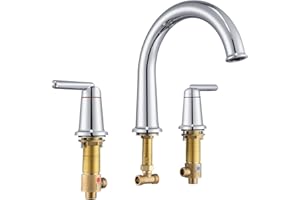 Wintap Roman Bathtub Faucet with Rough-in Valve 3 Hole Widespread Deck Mount Bath Faucet Set High Flow Rate 2 Handle Tub Filler Trim Kit Brass High Arc Tub Faucet Polished Chrome (WT-9807CP)