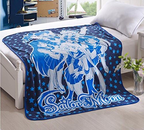 Cartoon Anime Sailor Moon Blanket Animal Coral Fleece Blanket Cartoon Children's Blankets,Soft and Multi Uses (Blue)
