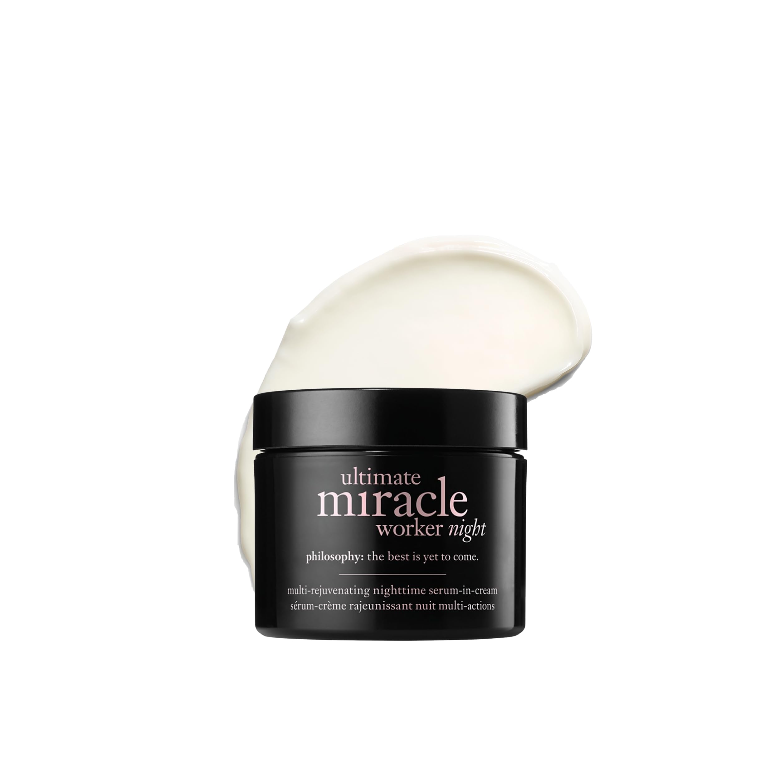 philosophy ultimate miracle worker multi-rejuvenating nighttime serum-in-cream face moisturizer – with retinol – targets all major signs of aging including fine lines & wrinkles – 2 fl oz