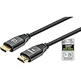 MANHATTAN 8K Ultra High Speed HDMI Cable with Ethernet - 6.6ft - Certified 2.1-4k 120hz, 8K 60hz, 48Gbps, Gold Contacts, Braided Cord –Lifetime Mfg Warranty -for Gaming, PS5, Xbox, TV, Roku