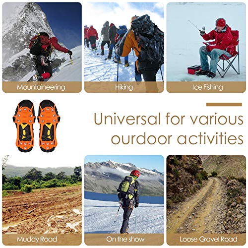 Wirezoll Ice Cleats, Stainless Steel Traction Cleats, Portable Walk Spikes Crampons for Walking, Jogging, Hiking, Mountaineering Ice Snow Grips - Thumbnail 6
