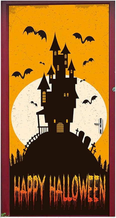 Amazon Star Moon Moo ドアステッカー はがせる おしゃれ 部屋 黒い コウモリ 城 ハロウィン 壁飾り ウォールステッカー トイレ 3d立体 壁紙 バー 販売店 かわいい 77 0cm ウォールステッカー オンライン通販