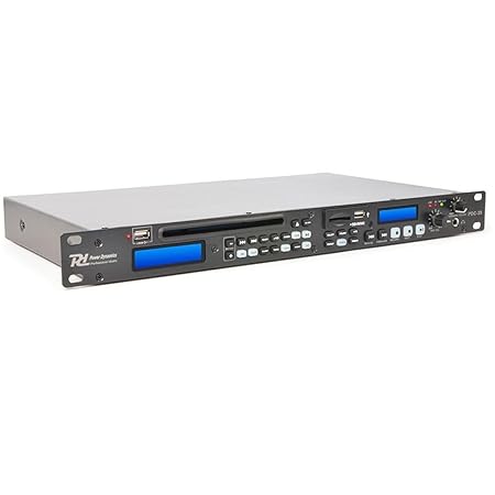 Power Dynamics PDC-35 DJ Party PA Media-Player-Rekorder CD-Player (USB-SD, Aufnahmefunktion, 19 Zoll - 1HE Rack-Einbau) schwa