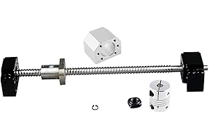 CHUANGNENG Ball Screw CNC Parts SFU1605 RM1605 16mm 800mm with Metal Deflector Ball Screw nut BK/BF12 End Supports Ball NUT HOUSINGS 1pcs Coupler with end Machining,Length Approx 31.49inch/800mm