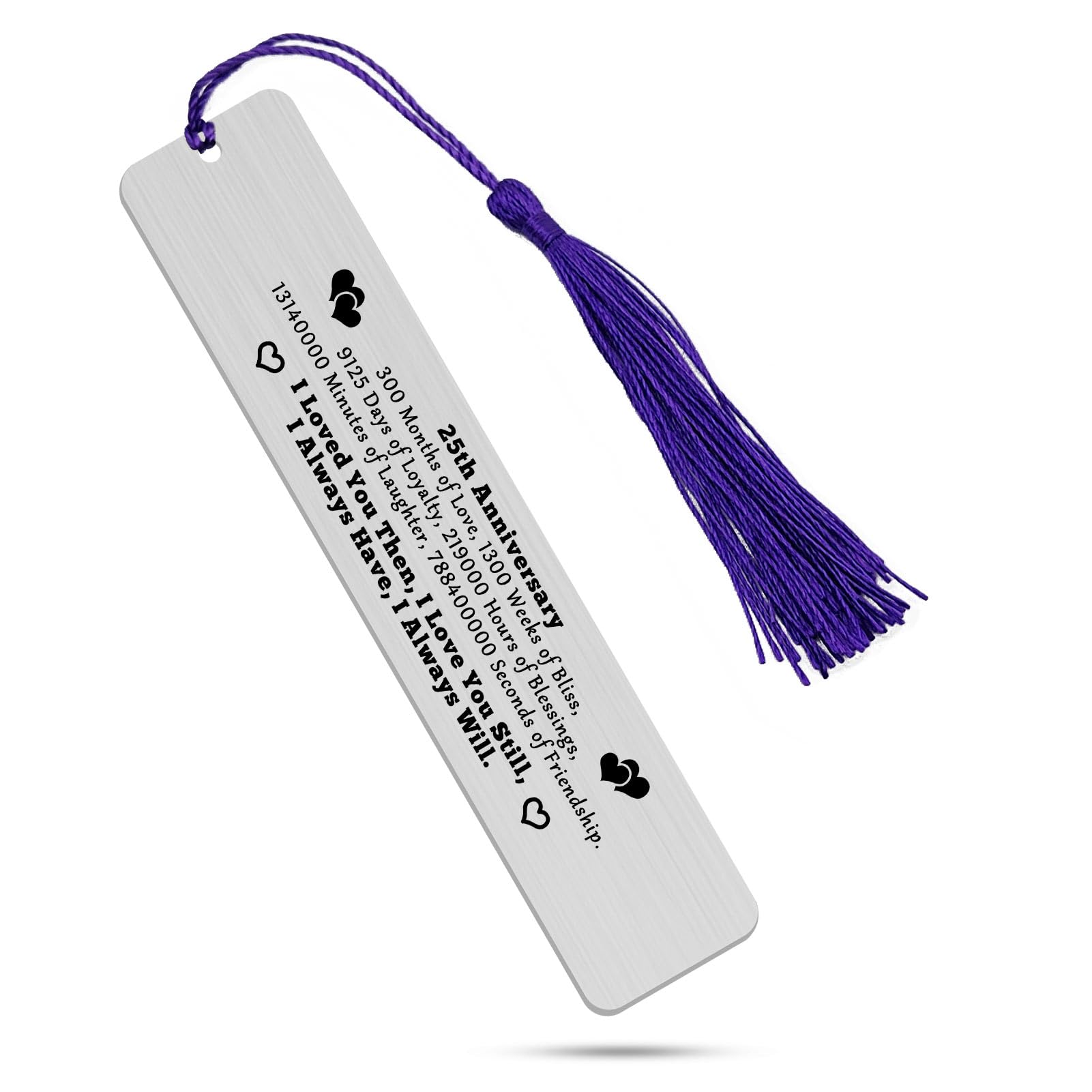 25 Year Anniversary Engraved Gifts Engraved Bookmarks 25th Anniversary Bookmarks 25th 25 Year Wedding Anniversary Present for Husband Wife Him Her Gifts for Couples Mini Love Note Bookmarks