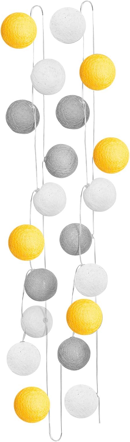 Sema 98815 X20 Fairy Lights with 20 Fabric/Cotton Balls Yellow