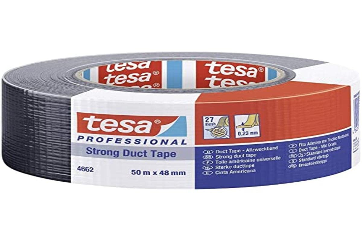 Tesa Fabric Tape, 4662, 48 mm x 50 m, 1 pc, in Black, A286-4662-4850SW