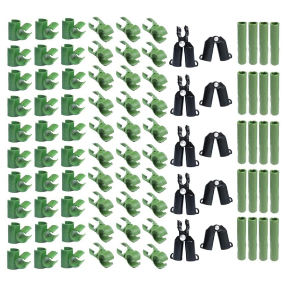 100Pcs Adjustable Plant Trellis Connector Clip Plastic Plant Connectors Stakes Garden Plastic Connecting Joint Buckle Clip 8mm