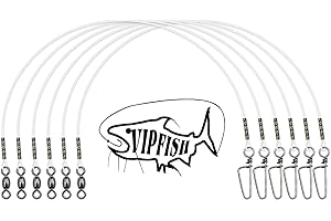 VIPFISH Fishing Fluorocarbon Leader with Crane Swivel and Snaps - Heavy Duty 20-80lb Fluorocarbon Leader Connects Lures, Bait, or Hooks for Saltwater & Freshwater Fishing