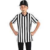 Thapower Children Referee Shirt Costume Kids Youth Black and White Stripe Boy Girls Toddler Ref Jersey
