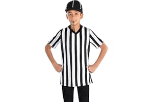 Thapower Children Referee Shirt Costume Kids Youth Black and White Stripe Boy Girls Toddler Ref Jersey