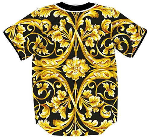 image for PIZOFF Short Sleeve Arc Bottom Baseball Team Jersey 3D All Over Luxury