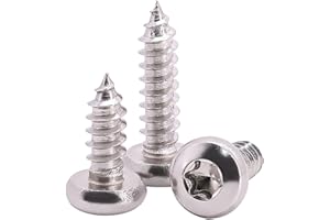 EASTLO #10 x 3/4" Pan Head Torx Drive Self Tapping Screws, 304 Stainless Steel 18-8 Wood Screw Sheet Metal Screw, Star Drive, Full Thread Coverage, Pack of 50