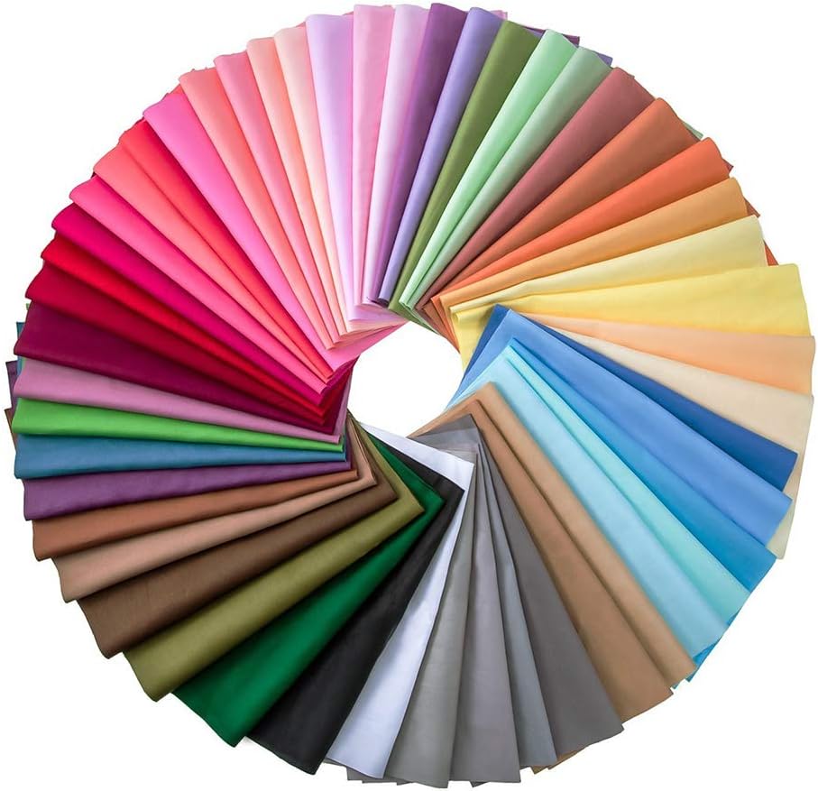 50 Pieces Fabric Patchwork Cotton Multi-Colors Squares Bundle Sewing Quilting Craft DIY Sewing Scrapbooking 10cm x 10cm