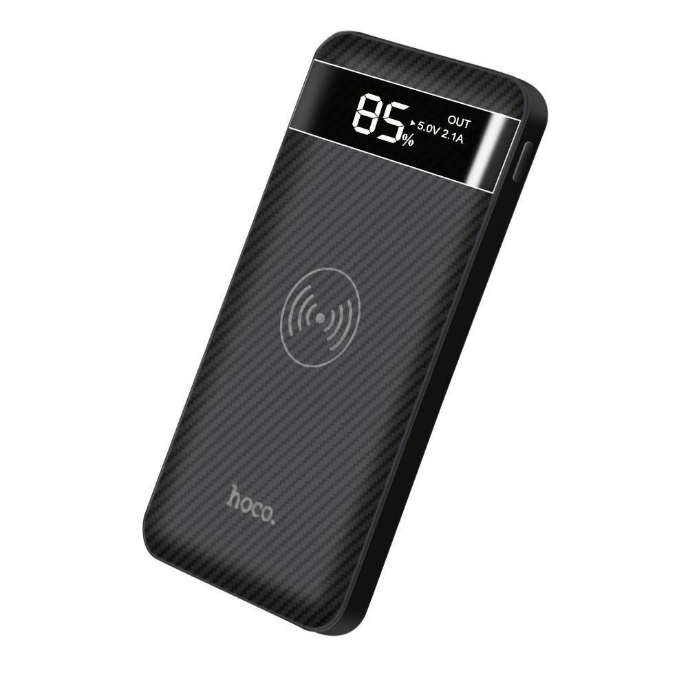 Qi Protable Wireless Charger, iBazal 10000mAh Fast Charging Power Bank with LED Digital Display External Battery Pack 2 in 1 for iPhone X, iPhone 8, 8 Plus, Samsung Galaxy S8, S8 Plus