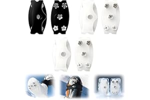 6Pcs Ice Grippers for Shoes Boots, Anti-Slip Snow and Ice Traction Spikes, Shoe Grips for Winter Walking, Quick Fit Winter Sa