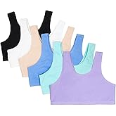 Fruit of The Loom Girls Multi Pack Cotton Built -Up Stretch Sports Bra Available in 6 Packs!