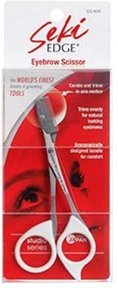 Seki EDGE Eyebrow Comb Scissors, SS-605, 1 Count | Professional Grooming Shears, Portable Eyebrow Trimming, Men & Women, Made