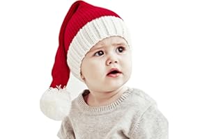 AIYUENCICI Santa Hat for Mother and Baby, Family Christmas Hat, Parent-Child Xmas Hats with Pom Pom