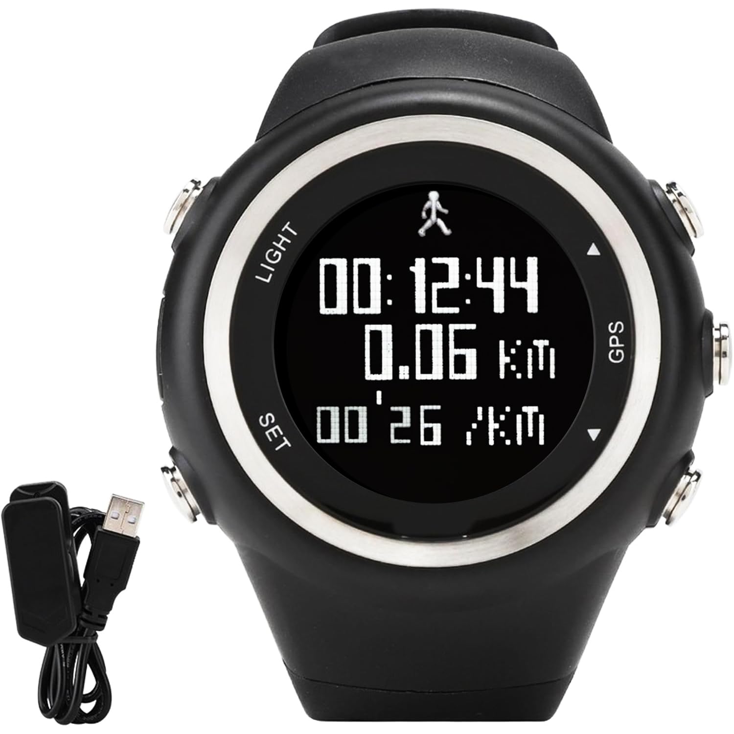 Photo 1 of EZON GPS Running Watch with Distance Pace Alarm and Calorie Counter and Stopwatch for Men T031B01 Black