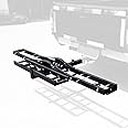 Rockland Motorcycle Hitch Carrier with Loading Ramp, 500 LBS Capacity, Heavy Duty Hitch Mounted Motorcycle Trailer Carrier Scooter Dirt Bike Hauler Hitch Mount Rack