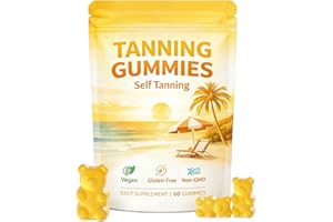 Tanning Gummies,Daily Use Gentle Enhance Natural Tan for Women & Men,60 Gummiy