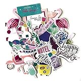 Beautiful Palm Springs Tropical Beach Stickers for Your Laptop, Scrapbooking and Travel Diary (40 Pieces)