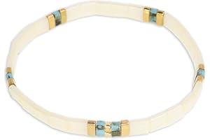 Sonateomber Tila Flat Beaded Stretch Bracelets for Women, Trendy Unique Colorful Square Beads Handmade Stack Bracelet Friendship Accessories Fashion Jewelry Gift